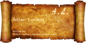 Ádler Loránd névjegykártya